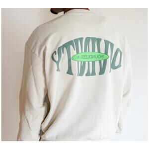 Her Kai & I Boundless In Divinity Cotton Crew Neck Sweater Out of My Shell Sz L